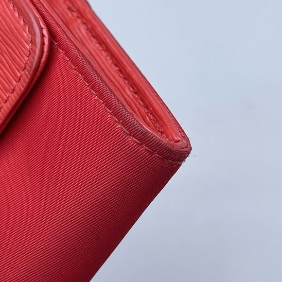 Prada Red Nylon And Leather Triangle Logo Long Wallet Complete Set - Picture 6 of 16